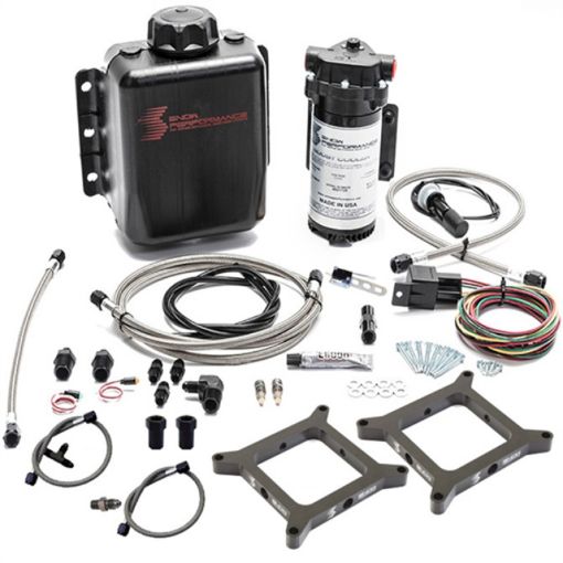 Picture of Snow Performance Stage 1 Dual Carb (NA or Forced Induction) Water Injection Kit wSS Braided Line