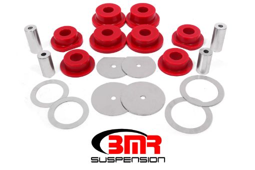 Picture of BMR 08 - 18 Dodge Challenger Rear Cradle Bushing Kit Polyurethane - Red