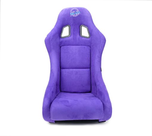 Picture of NRG FRP Bucket Seat PRISMA Edition w Pearlized Back Purple Alcantara - Medium