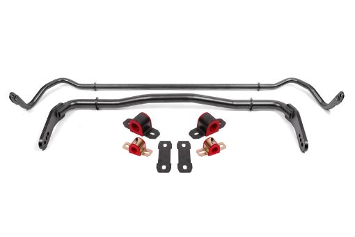 Picture of BMR 08 - 19 Dodge Challenger FrontRear Hollow 38mm25mm Sway Bar Kit w Bushings - Black Hammertone