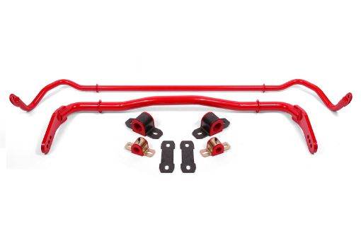 Picture of BMR 08 - 19 Dodge Challenger FrontRear Hollow 38mm25mm Sway Bar Kit w Bushings - Red