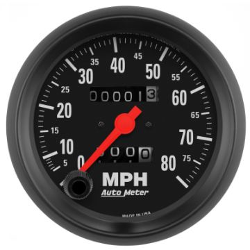 Picture of Autometer Z Series 3 - 38in Mechanical 0 - 80mph Speedometer Gauge