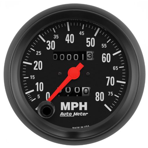 Picture of Autometer Z Series 3 - 38in Mechanical 0 - 80mph Speedometer Gauge
