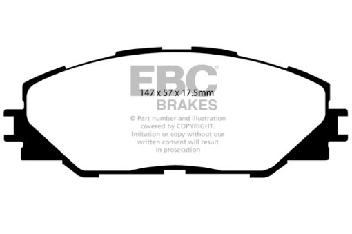 Picture of EBC 06 - 08 Toyota RAV 4 2.4 (3rd Row Seats) Greenstuff Front Brake Pads