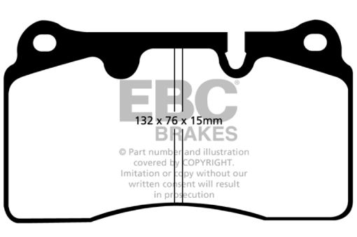 Picture of EBC 06 - 09 Volkswagen Touareg 3.6 (2 pin holes at top of backplate) Ultimax2 Front Brake Pads