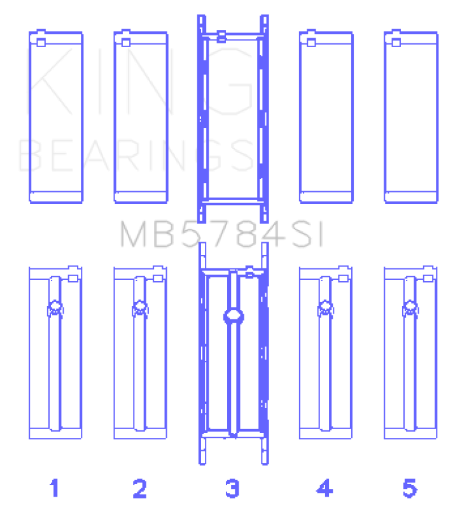 Picture of King BMW N20B20 (Size 0.50mm) Main Bearing Set