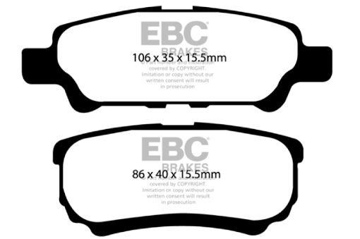 Picture of EBC 06 - 12 Dodge Caliber 2.4 Extra Duty Rear Brake Pads
