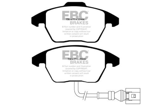Picture of EBC 06 - 13 Audi A3 2.0 Turbo (Girling rear caliper) Yellowstuff Front Brake Pads
