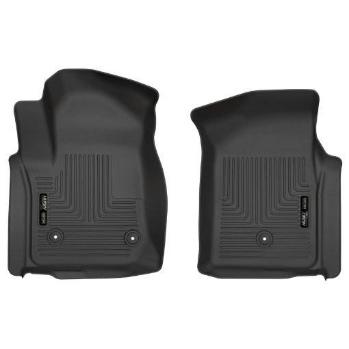 Picture of Husky Liners 19 - 20 Chevy Silverado WeatherBeater Black Floor Liners - Front