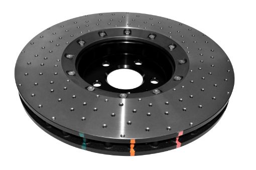 Picture of DBA 14 - 17 Audi A8 Quattro Front Slotted 5000 Series 2 Piece Rotor Assembled w Black Hat DrillDimp