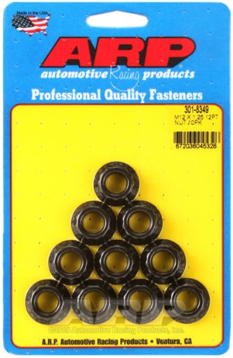 Picture of ARP M12 X 1.25 12pt nut kit 8740 Chrome Moly (Pack of 10)