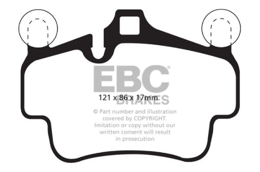 Picture of EBC 07 - 08 Porsche 911 (997) (Cast Iron Rotor only) 3.6 Carrera 2 Yellowstuff Front Brake Pads