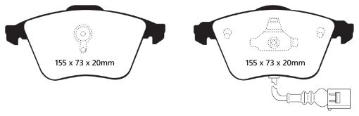 Picture of EBC 07 - 10 Audi TT Quattro 3.2 Yellowstuff Front Brake Pads