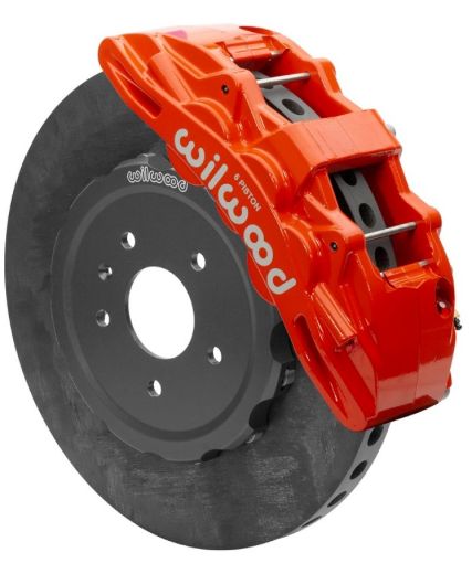 Picture of Wilwood SX6R WCCB Carbon - Ceramic 2014 - 2019 C7 Corvette All Front Big Brake Kit - Red