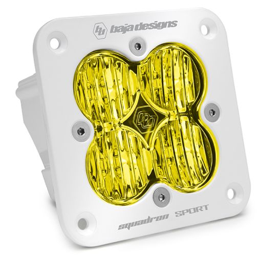 Picture of Baja Designs Squadron Sport White Wide Cornering Pattern Flush Mount LED Light Pod - Amber