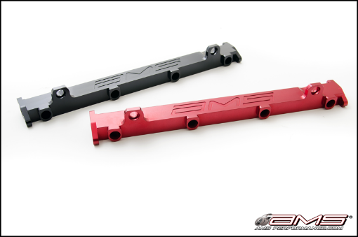 Picture of AMS Performance 03 - 07 Misubishi EVO VIIIIX CNC Machined Aluminum Fuel Rail - Black