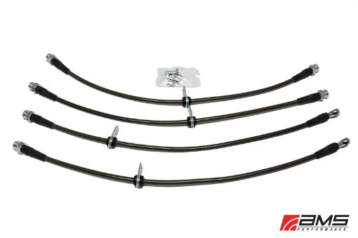 Picture of AMS Performance 08 - 15 Mitsubishi EVO X Stainless Steel Brake Lines (4 Lines)