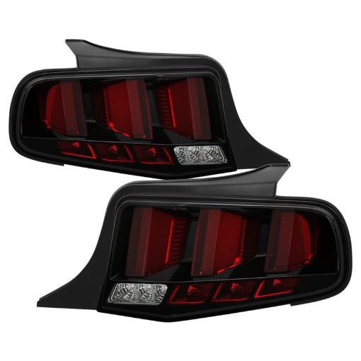Picture of Spyder 10 - 12 Ford Mustang Red Light Bar LED Sequential Tail Lights - Blk ALT - YD - FM10 - RBLED - BK