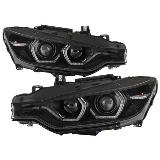 Picture of Spyder 12 - 14 BMW F30 3 Series 4DR Projector Headlights - Black PRO - YD - BMWF3012 - AFSHID - BK