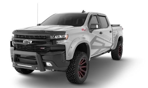 Picture of Bushwacker 20 - 21 Chevrolet Silverado 1500 Pocket Style Flares 4pc - Silver Ice Metallic