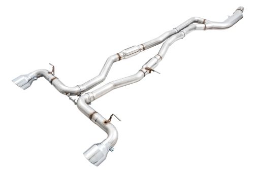 Picture of AWE Tuning 2020 Toyota Supra A90 Track Edition Exhaust - 5in Chrome Silver Tips