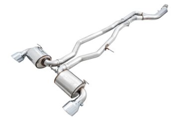 Picture of AWE 2020 Toyota Supra A90 Non - Resonated Touring Edition Exhaust - 5in Chrome Silver Tips