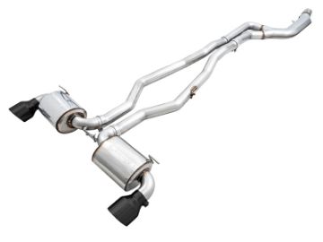 Picture of AWE 2020 Toyota Supra A90 Non - Resonated Touring Edition Exhaust - 5in Diamond Black Tips