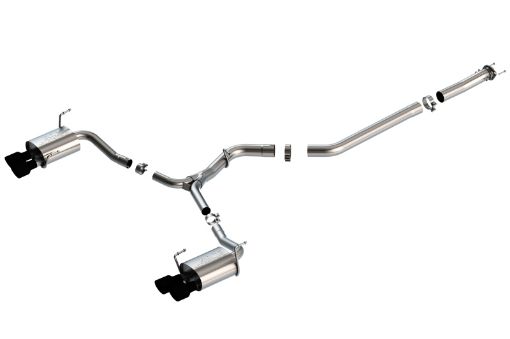 Picture of Borla 15 - 19 Subaru WRXSTI 2.5L Turbo 3in S - Type Catback Exhaust - 2.5in Black Chrome Tips
