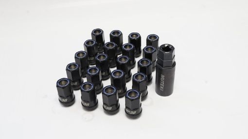 Picture of Wheel Mate Muteki HR38 Open End Lug Nuts 12x1.25 Titanium Chrome Blue Ring