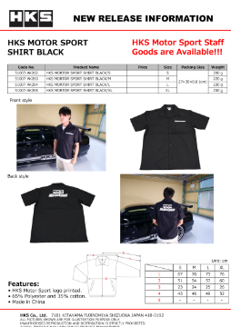 Picture of HKS MOTORSPORT BUTTON - UP SHIRT BLACK S