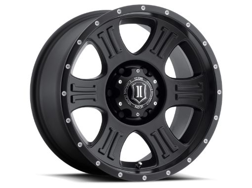 Picture of ICON Shield 17x8.5 5x5 0mm Offset 4.75in BS 71.5mm Bore Satin Black Wheel
