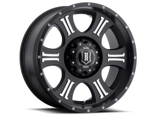 Picture of ICON Shield 20x9 5x150 16mm Offset 5.625in BS 110.1mm Bore Satin BlackMachined Wheel
