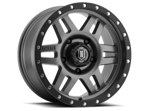Picture of ICON Six Speed 17x8.5 6x5.5 0mm Offset 4.75in BS 108mm Bore Gun Metal Wheel
