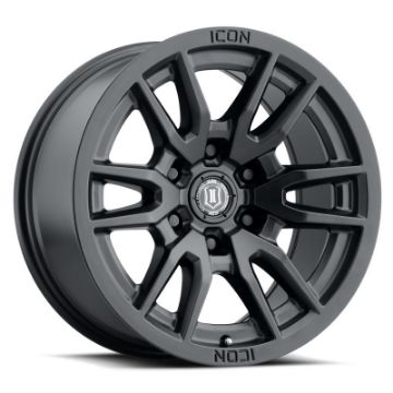 Picture of ICON Vector 6 17x8.5 6x120 0mm Offset 4.75in BS 67mm Bore Satin Black Wheel