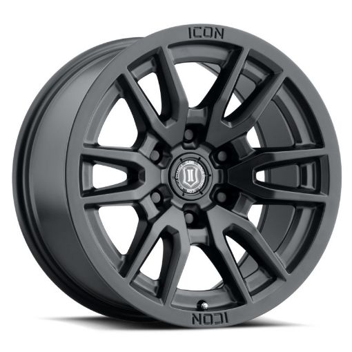 Picture of ICON Vector 6 17x8.5 6x120 0mm Offset 4.75in BS 67mm Bore Satin Black Wheel