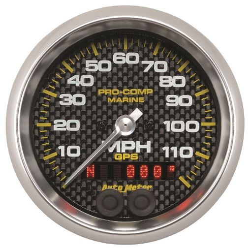 Picture of Autometer Marine Carbon Fiber Ultra - Lite 3 - 38in 120MPH GPS Speedometer Gauge
