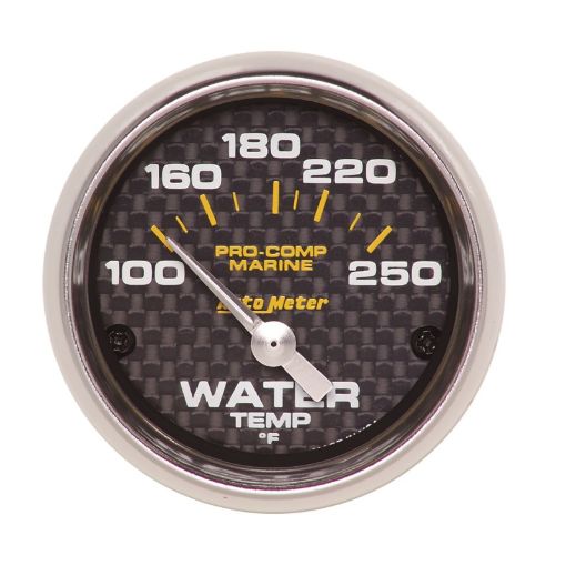 Picture of Autometer Marine Carbon Fiber Ultra - Lite 2 - 116in 100 - 250 Degrees Electric Water Temperature Gauge