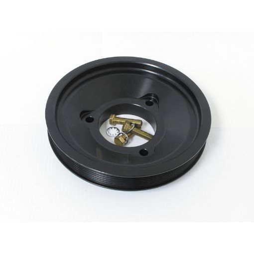 Picture of Fluidampr Ford 6.0L Powerstroke 8in Duel Belt 5 and 7 Rib Pulley For Alternator