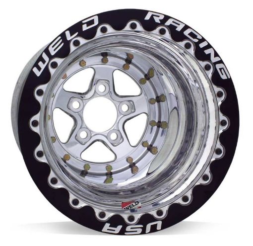 Picture of Weld Alumastar 2.0 15x15 5x4.75 BP 4in. BS Polished Wheel - Polished Double Beadlock MT