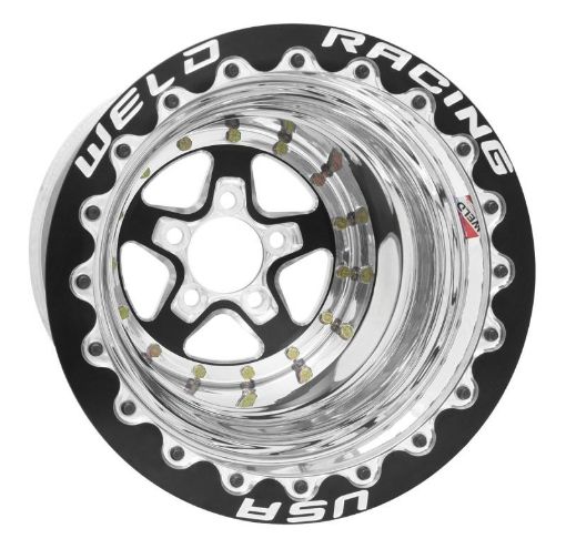 Picture of Weld Alumastar 2.0 15x15 5x4.75 BP 4in. BS Black Wheel - Black Single Bead Lock MT
