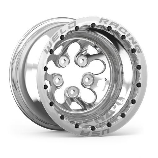 Picture of Weld Alpha - 1 15x15 5x4.75 BP 5in. BS Polished Wheel - Polished Double Beadlock MT