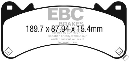 Picture of EBC 2015 Chevrolet Tahoe 2WD (6 Piston Brembo) Extra Duty Front Brake Pads