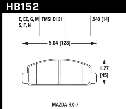 Picture of Hawk Mazda RX - 7 HPS Street Front Brake Pads
