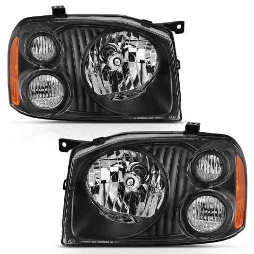 Picture of ANZO 2001 - 2004 Nissan Frontier Se Crystal Headlight Black Amber Reflector