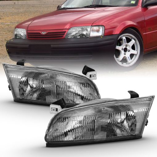 Picture of ANZO 1997 - 1999 Toyota Camry Crystal Headlight Chrome Amber(OE)