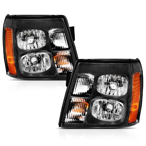 Picture of ANZO 2003 - 2006 Cadillac Escalade Crystal Headlight Black Amber