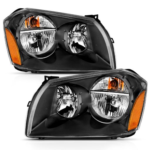 Picture of ANZO 2005 - 2007 Dodge Magnum Crystal Headlight Black Amber