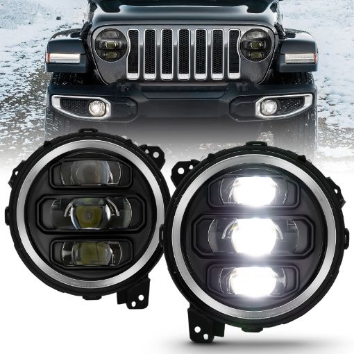 Picture of ANZO 2018 - 2019 Jeep Wrangler Full Led ProjectorH.L Black