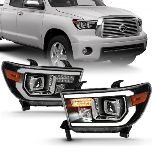 Picture of ANZO 2007 - 2014 Toyota Tundra Projector Light Bar H.L Black Amber(Led High Beam) (Halogen Version)