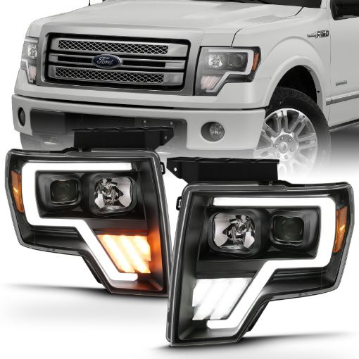 Picture of ANZO 2009 - 2013 Ford F - 150 Projector Light Bar G4 Switchback H.L.Black Amber